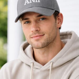 ann grey embroidered cap